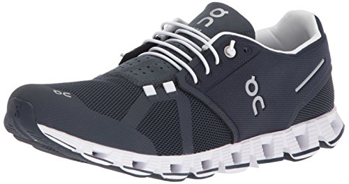 On Running Mens Cloud Navy White Mesh Trainers 43 EU