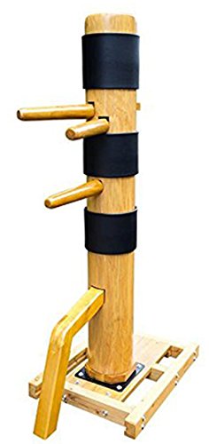 AugustaPro Wing Chun Wooden Dummy Mook Yan Jong - Traditional IP Man Wooden Dummy with Complimentary Striking Protective Pads DS010