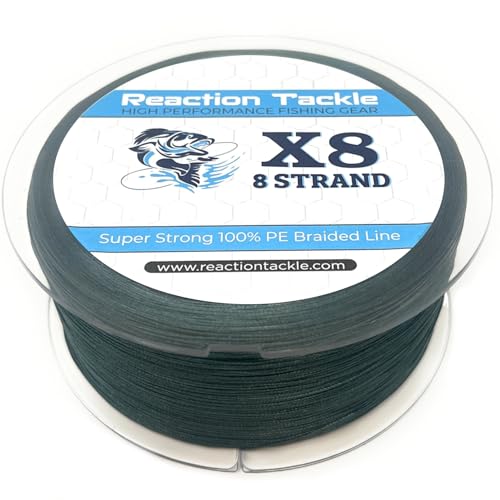 Reaction Tackle Braided Fishing Line - 8 Strand Moss Green 200LB 300yd