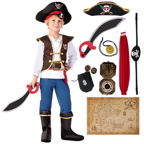 Spooktacular Creations Boys Pirate Costume for Kids Deluxe Costume Set (Toddler 3-4)