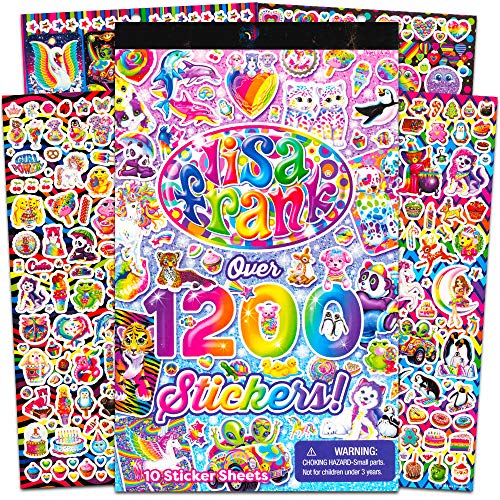 Lisa Frank 1200 Stickers Tablet Book 10 Pages of Collectible Stickers Crafts Scrapbooking