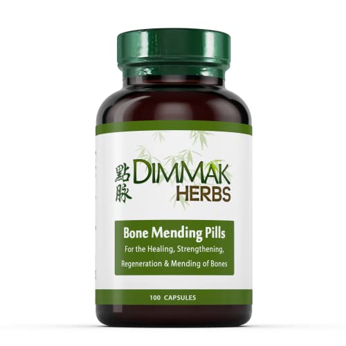 Bone Mending Pills by Dimmak Herbs, Bone Fracture Healing Supplement, Bone Strengthening Pills, Chinese Medicine Herbs - 500 Milligrams, 100 Capsules