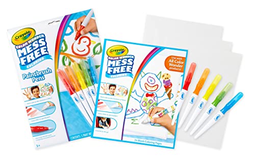 Crayola Color Wonder Paintbrush Pens & Paper, Mess Free Coloring, Painting Set, Toddler Arts & Crafts, Easter Basket Stuffer