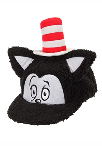 Adult Dr. Seuss Cat in The Hat Fuzzy Cap Standard Black