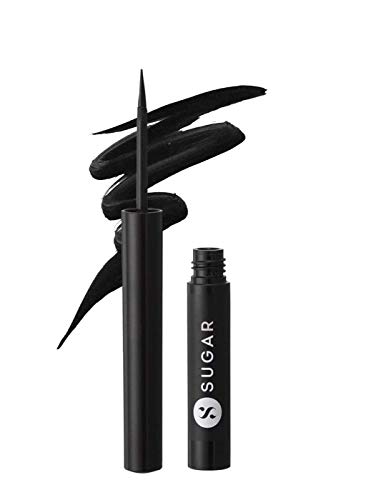 SUGAR Cosmetics Eye Warned You So! Double Matte Eyeliner01 Black Swan (Black) intensely pigmented liquid, Sweat proof, Moisture resistant, Long lasting, Matte finish