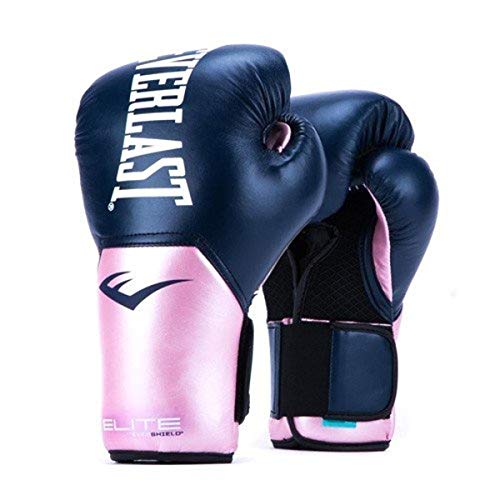 Everlast Elite Pro Style Training Gloves, Pink_Blue, 12 oz