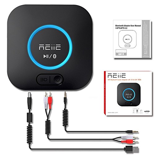 REIIE Bluetooth Audio Receiver – Bluetooth Adapter with Hi-Fi Audio Output – Bluetooth Stereo Adapter with 3D Audio Support – Wirelessly Streams Music to Any Home Stereo System