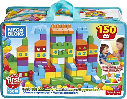 MEGA BLOKS 150 Toddlers Blocks Learning Toy Building Set, Let