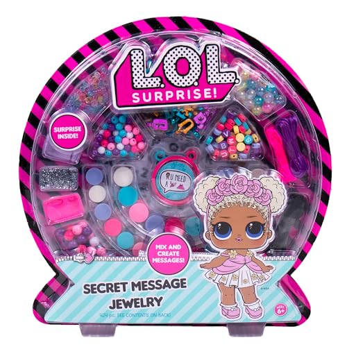 L.O.L. Surprise! Secret Message Jewelry, DIY Jewelry Making Craft , Great Bead Kit For Parties, Sleepover & Weekend Activity, Make L.O.L. Bracelets With Alphabet Beads for Kids Age 5, 6, 7, 8, 9