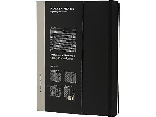 Moleskine PRO Notebook, Hard Cover, XL (7.5" x 9.5") Professional Project Planning, Black, 192 Pages