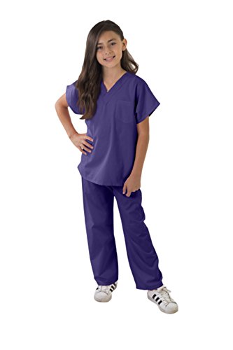 Natural Uniforms Childrens Scrub Set-Soft Touch-Role Play Costume Set (Purple, 8_10)