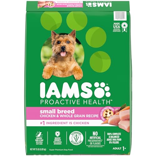 IAMS Small & Toy Breed Adult Dry Dog Food for Small Dogs with Real Chicken, 15 lb. Bag