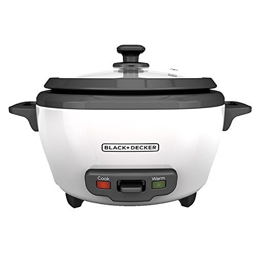 DOSNTO BLACK+DECKER 2-in-1 Rice Cooker and Food Steamer, 6 Cup (3 Cup Uncooked), White, RC506C