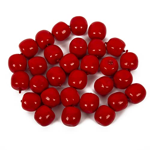 Kesheng 30Pcs Mini 1" Artificial Red Apple Bubble Simulation Fake Fruit for Floral Arrangements Fruit Decorations