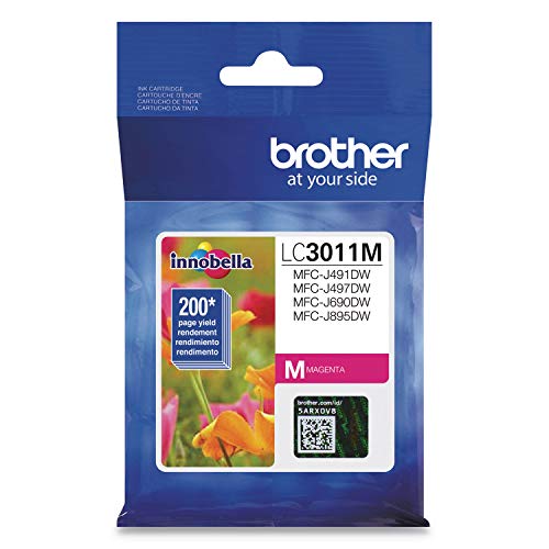 Brother Printer LC3011M Single Pack Standard Cartridge Yield Up to 200 Pages LC3011 Ink Magenta