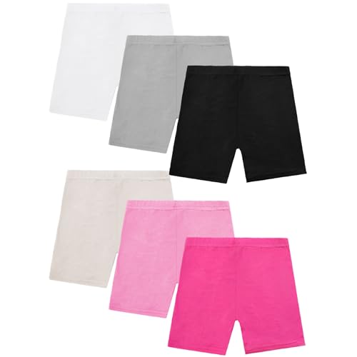 Resinta 6 Pack Girls Bike Shorts Cartwheel Shorts for Girls Toddler Under Dress Dance Short Kids Biker Shorts Multicolor