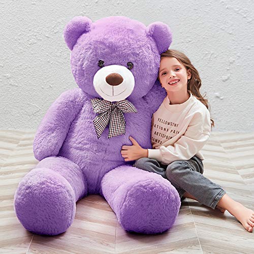 MaoGoLan Giant Purple Teddy Bear 55" Life Size Huge Plush Massive Stuffed Animals for Girlfriend Kids Boyfriend