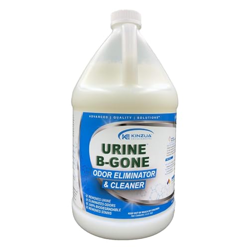 KINZUA ENVIRONMENTAL Urine B-Gone, Professional Enzyme Odor Eliminator & Pet Stain Remover, Human, Cat & Dog Urine Cleaner, Effective on Laundry, Carpets & More, Original Scent, 1 Gallon