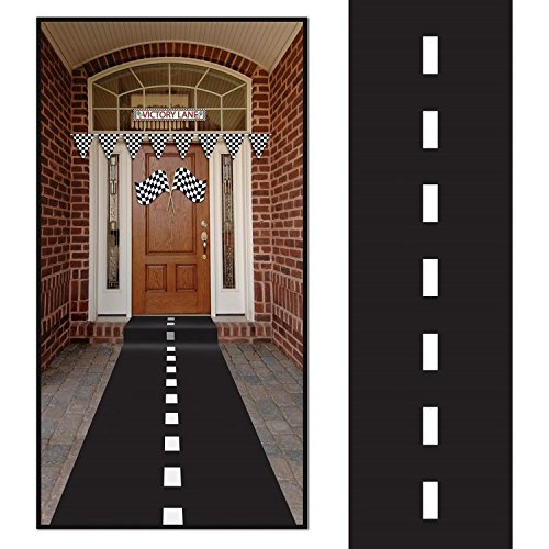 Super Z Outlet 10ft Long Racetrack Floor Running Racer Party Decoration Mat Drag Race Car Road Go Kart Theme Birthday Games (2ft Wide)