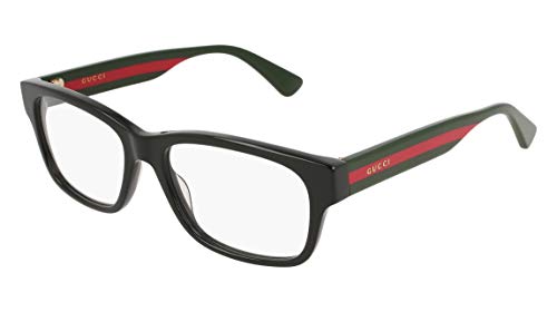 Gucci Rectangular Eyeglasses GG0343O 007 Black_Green_Red 57mm 0343