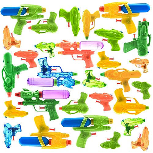 Prextex Water Guns for Kids & Adults, 30pk - Powerful Squirt Guns Bulk, Water Blaster Gun_Pistol, Watergun - Pool Play, Water Shooters, Outdoor & Indoor - Combo Set of Water Guns Bulk, Squirt Toy