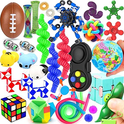 28 Pack Sensory Toys Set, Relieves Stress and Anxiety Fidget Toy for Children Adults, Special Toys Assortment for Birthday Party Favors, Classroom Rewards Prizes, Carnival, Piñata Goodie Bag Fillers