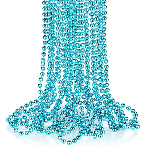 Amscan Light Blue Bead Necklaces, 30 Inch (Pack of 50) - Vibrant, Perfect for Weddings, Parties, Events, Gatherings, and Gifts