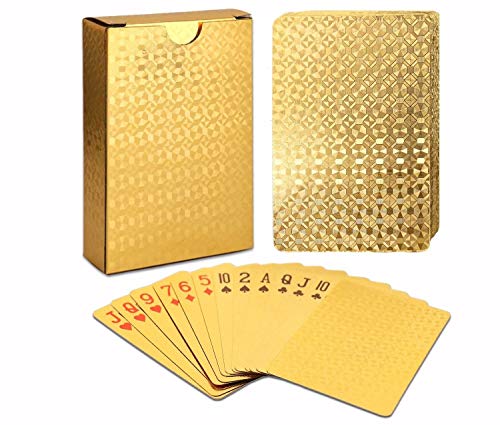 EAY Gold Waterproof Playing Cards - Poker Deck for Parties and Games