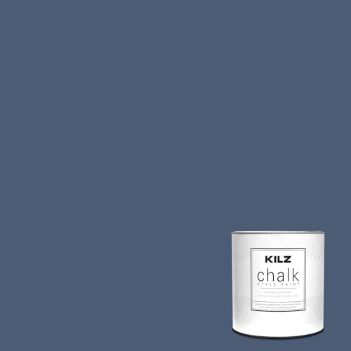 KILZ Chalk Style Paint, Interior, Ultra Flat, Authentic Navy, 1 Quart