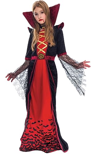 Spooktacular Creations Royal Vampire Costume for Girls Deluxe Set Halloween Gothic Victorian Vampiress Queen Dress Up Party-XL(12-14yr)