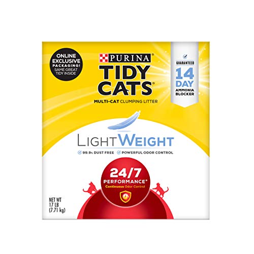 Purina Tidy Cats Lightweight Clumping Cat Litter, 24_7 Performance Multi Cat Litter - 17 lb. Box