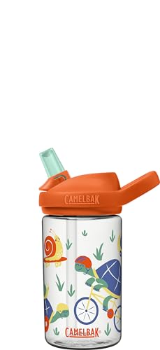 CamelBak eddy+ 14oz Kids Water Bottle with Tritan Renew – Straw Top, Leak-Proof When Closed, Slow Poke Parade