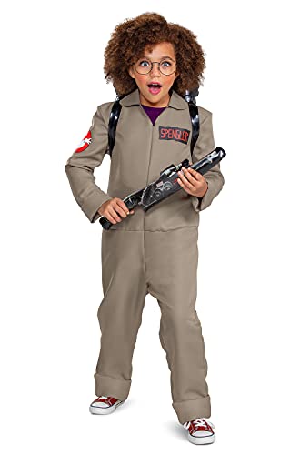 Ghostbusters Costumes for Kids, Official Ghostbusters Afterlife Movie Costume Jumpsuit with Inflatable Proton Pack, Classic Kids Size Medium (7-8)