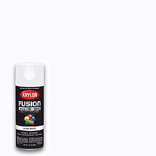 Krylon 12 oz K02727007 White Fusion All-In-One Paint & Primer Spray Paint, Gloss