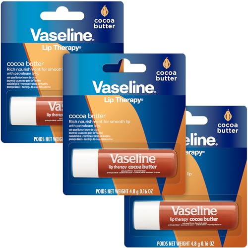 Vaseline Lip Therapy Cocoa Butter, Lip Balm, 3 Pack