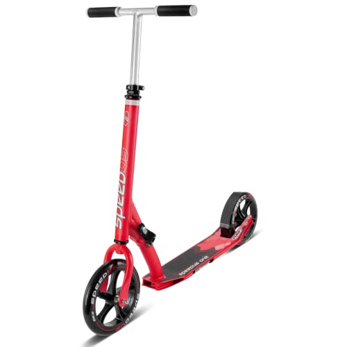 Puky Speedus One Street Scooter, Safe Scooter for Children from 4.5 Years, Non-Slip Running Board, Compact Foldable, Red