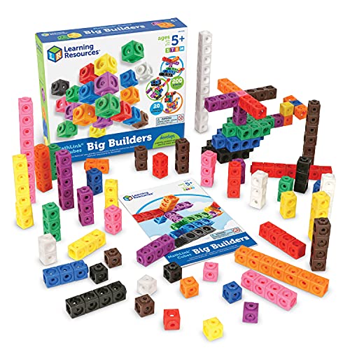 Learning Resources MathLink Cubes Big Builders - Set of 200 Cubes, Ages 5+, Develops Early Math Skills, STEM Toys, Math Games for Kids, Math Cubes for Kids,Stocking Stuffers