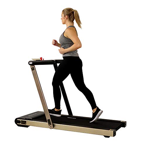 SUNNY HEALTH & FITNESS ASUNA Space Saving Treadmill, Motorized with Speakers for AUX Audio Connection - 8730G