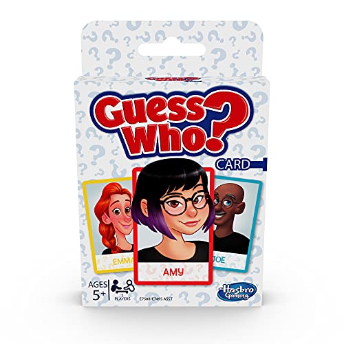 Hasbro Gaming Guess Who? Card Game for Kids Ages 5 and Up, 2 Player Guessing Game, Brown_a