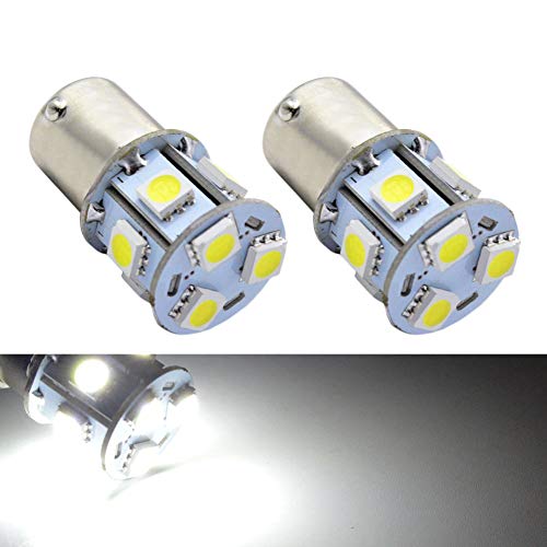 Ruiandsion 2pcs 1156 BA15S LED Bulbs Super Bright 6000K White 6-30V 5050 9SMD LED Reverse Backup Turn Signal Tail Light Bulbs