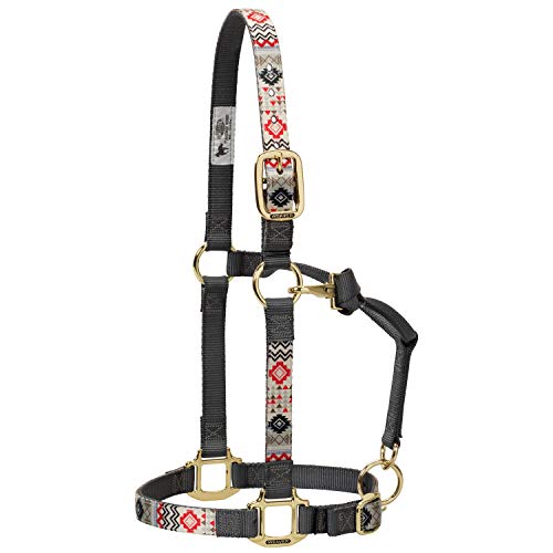 Weaver Leather 35-6784-P22 Nylon Crimson Aztec Adjustable Chin and Throat Snap Halter, Small