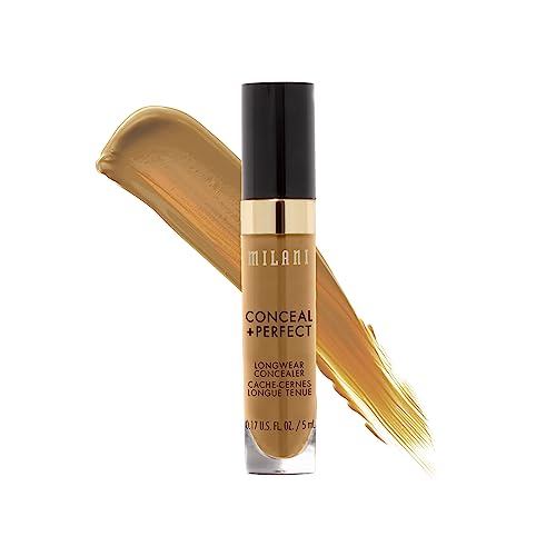 Milani Conceal + Perfect Longwear Concealer - Deep Tan (0.17 Fl. Oz.) Vegan, Cruelty-Free Liquid Concealer - Cover Dark Circles, Blemishes & Skin Imperfections for Long-Lasting Wear