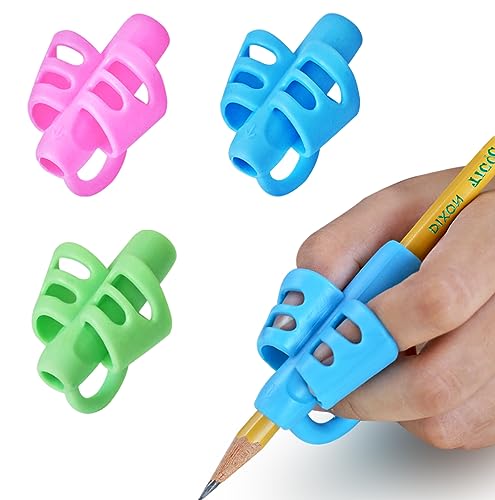 JuneLsy Pencil Grips Pencil Grips for Kids Handwriting Posture Correction Training Writing AIDS for Kids toddler Preschoolers Students Children Special Needs (3pack01)