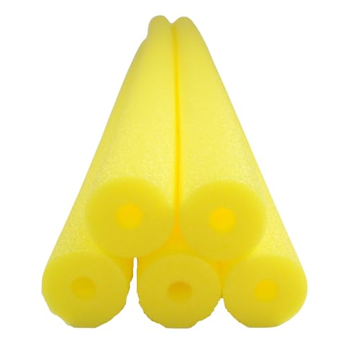 Pool Noodle, FixFind 5 Pack of 52 Inch Hollow Foam Pool Swim Noodle, Bright Yellow Foam Noodles for Swimming, Floating and Craft Projects