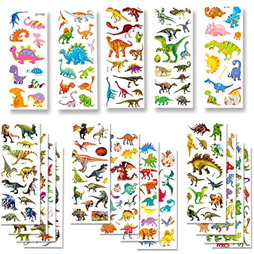 BEESTECH 24 Sheets Dinosaur Stickers 450+ for Kids Boys Girls Toddlers, Teacher Reward Stickers, Potty Chart Training Stickers, Dinosaur Party Favor Supplies, Goody Bag Stuffers，Pinata Filler