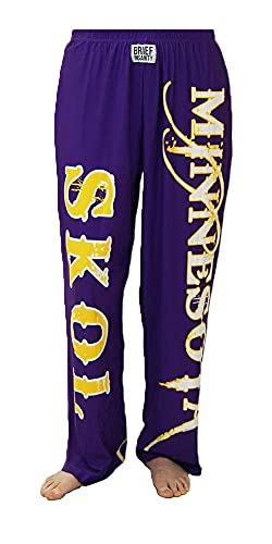 BRIEF INSANITY Minnesota Skol Football Pajama Lounge Pants | Comfortable Sleek PJ Bottoms for Men & Women (Small)