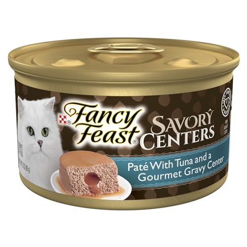 Purina Fancy Feast Savory Centers Pate Adult Wet Cat Food With Tuna and a Gravy Center - (Pack of 24) 3 oz. Cans