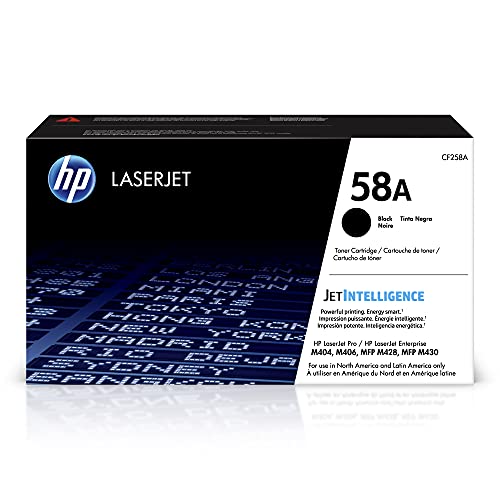 HP 58A Black Toner Cartridge | Works with HP LaserJet Enterprise M406 Series, HP LaserJet Enterprise MFP M430 Series, HP LaserJet Pro M404 Series, HP LaserJet Pro MFP M428 Series | CF258A