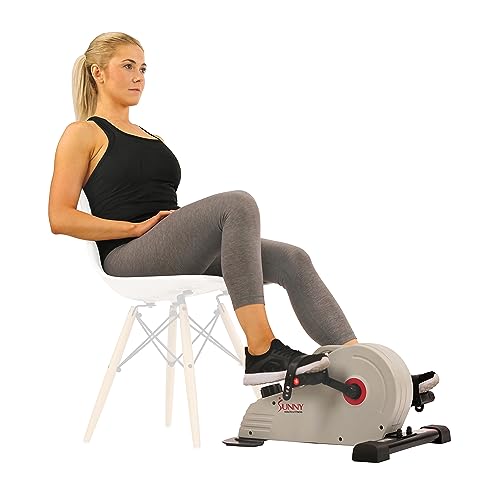 Sunny Health & Fitness Dual Function Magnetic Under Desk Pedal Exerciser, Portable Cardio Cycle for Adults and Seniors, Indoor Arm_Leg Exercise Mini Bike in Home & Office with LCD Monitor - SF-B0891