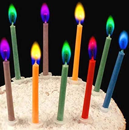 Birthday Cake Candles Happy Birthday Candles Colorful Candles Holders Included (12pcs)